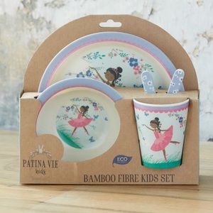 💕👧🏾💕 Patina Vie Kids Bamboo Dinnerware Set